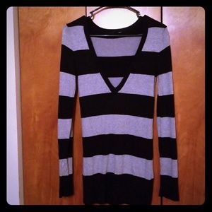 Striped V-neck Sweater